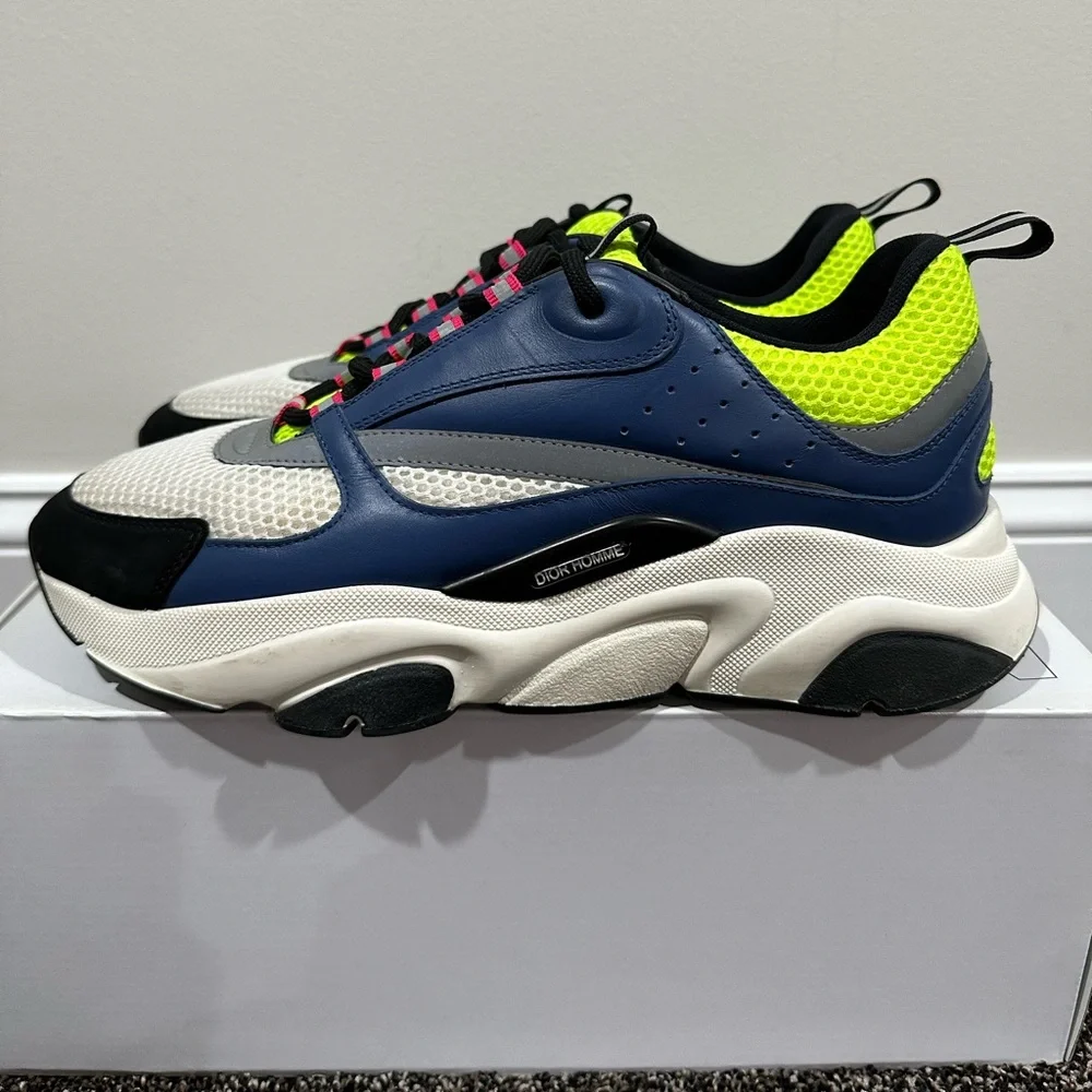 Dior x Kim Jones B22 Blue, Green & White Sneakers - Picture 2 of 10